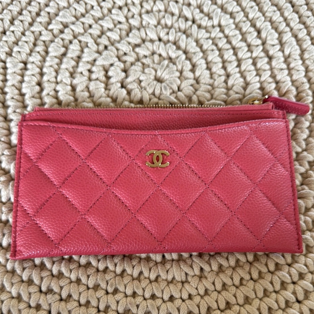 Chanel Pink Quilted Leather Wallet